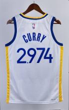 NBA Men 2023 Golden State Warriors White #2974 CURRY Swingman Jersey
