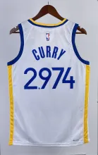 NBA Men 2023 Golden State Warriors White #2974 CURRY Swingman Jersey