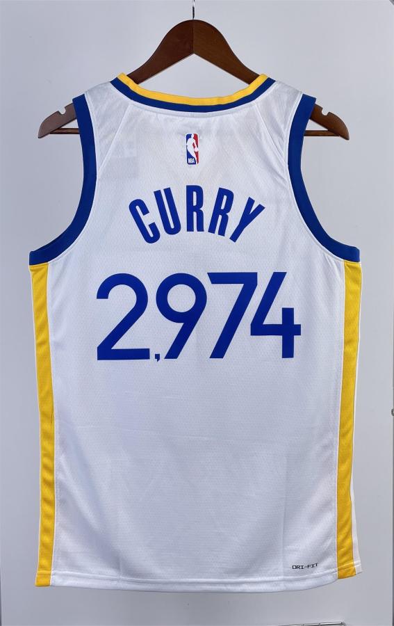 NBA Men 2023 Golden State Warriors White #2974 CURRY Swingman Jersey