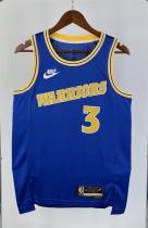 NBA Men Season 2023 Golden State Warriors Blue Retro #3 PAUL Jersey High Quality Name and Number Print