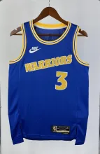 NBA Men Season 2023 Golden State Warriors Blue Retro #3 PAUL Jersey High Quality Name and Number Print