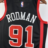 NBA 2024 Chicago Bulls City Edition Black #91 RODMAN Jersey High Quality