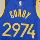 NBA Men 2023 Golden State Warriors Blue #2974 CURRY Swingman Jersey