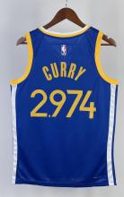 NBA Men 2023 Golden State Warriors Blue #2974 CURRY Swingman Jersey