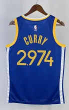 NBA Men 2023 Golden State Warriors Blue #2974 CURRY Swingman Jersey