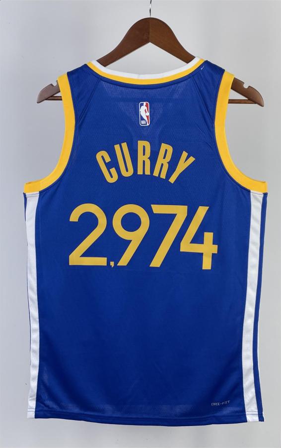 NBA Men 2023 Golden State Warriors Blue #2974 CURRY Swingman Jersey