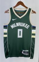 NBA Men 2023 Milwaukee Bucks Green #0 LILLARD Jersey High Quality Name and Number Print
