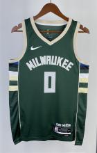 NBA Men 2023 Milwaukee Bucks Green #0 LILLARD Jersey High Quality Name and Number Print
