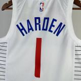 NBA Season 2023 Men Los Angeles Clippers White #1 HARDEN Jersey High Quality Name and Number Print