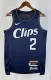 NBA Season 2024 Men Los Angeles Clippers Navy #2 LEONARD Jersey High Quality Name and Number Print