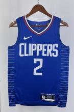 NBA Season 2023 Men Los Angeles Clippers Blue #2 LEONARD Jersey High Quality Name and Number Print