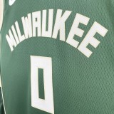 NBA Men 2023 Milwaukee Bucks Green #0 LILLARD Jersey High Quality Name and Number Print