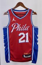 NBA Men 2023 Philadelphia 76ers Red #21 EMBIID Swingman Jersey