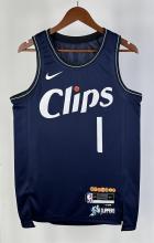 NBA Season 2024 Men Los Angeles Clippers Navy #1 HARDEN Jersey High Quality Name and Number Print