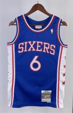 NBA Men 1982-83 Philadelphia 76ers Blue #6 ERVING Swingman Jersey