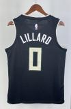NBA Men 2021 Milwaukee Bucks Black #0 LILLARD Jersey High Quality Name and Number Print