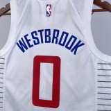 NBA Season 2023 Men Los Angeles Clippers White #0 WESTBROOK Jersey High Quality Name and Number Print