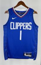 NBA Season 2023 Men Los Angeles Clippers Blue #1 HARDEN Jersey High Quality Name and Number Print