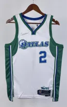 NBA Men 75th Anniversary Season 2022 Dallas Mavericks White #2 IRVING Jersey High Quality Name and Number Print