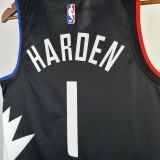 NBA Men 2023 Los Angeles Clippers Black with Jordan Logo #1 HARDEN Jersey High Quality Name and Number Print