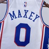 NBA Men 2023 Philadelphia 76ers White #0 MAXEY Swingman Jersey