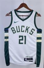NBA Men 2023 Milwaukee Bucks White #21 HOLIDAY Jersey High Quality Name and Number Print