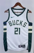 NBA Men 2023 Milwaukee Bucks White #21 HOLIDAY Jersey High Quality Name and Number Print
