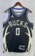 NBA Men 2023 Milwaukee Bucks Black with Jordan Logo #0 LILLARD Jersey High Quality Name and Number Print