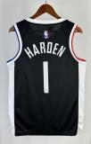 NBA Season 20-21 Men Los Angeles Clippers in Latin Black City #1 HARDEN Jersey High Quality Name and Number Print