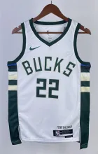 NBA Men 2023 Milwaukee Bucks White #22 MIDDLETON Jersey High Quality Name and Number Print