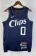 NBA Season 2024 Men Los Angeles Clippers Navy #0 WESTBROOK Jersey High Quality Name and Number Print