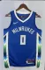 NBA Men 2023 Milwaukee Bucks Blue #0 LILLARD Jersey High Quality Name and Number Print