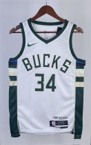 NBA Men 2023 Milwaukee Bucks White #34 ANTETOKOUNMPO Jersey High Quality Name and Number Print