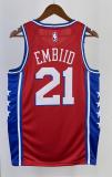 NBA Men 2023 Philadelphia 76ers Red #21 EMBIID Swingman Jersey