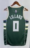 NBA Men 2023 Milwaukee Bucks Green #0 LILLARD Jersey High Quality Name and Number Print