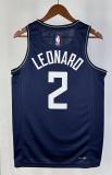 NBA Season 2024 Men Los Angeles Clippers Navy #2 LEONARD Jersey High Quality Name and Number Print