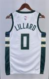 NBA Men 2023 Milwaukee Bucks White #0 LILLARD Jersey High Quality Name and Number Print