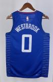 NBA Season 2023 Men Los Angeles Clippers Blue #0 WESTBROOK Jersey High Quality Name and Number Print