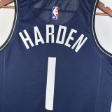 NBA Season 2024 Men Los Angeles Clippers Navy #1 HARDEN Jersey High Quality Name and Number Print