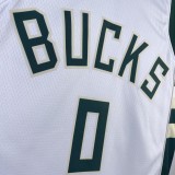 NBA Men 2023 Milwaukee Bucks White #0 LILLARD Jersey High Quality Name and Number Print
