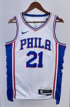 NBA Men 2023 Philadelphia 76ers White #21 EMBIID Swingman Jersey