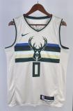 NBA 2019 Men Milwaukee Bucks Beige #0 LILLARD Jersey High Quality Name and Number Print