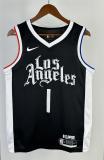 NBA Season 20-21 Men Los Angeles Clippers in Latin Black City #1 HARDEN Jersey High Quality Name and Number Print