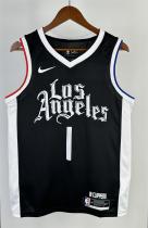 NBA Season 20-21 Men Los Angeles Clippers in Latin Black City #1 HARDEN Jersey High Quality Name and Number Print