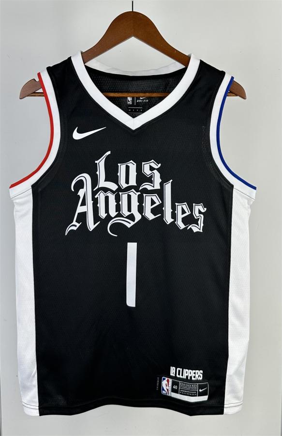 NBA Season 20-21 Men Los Angeles Clippers in Latin Black City #1 HARDEN Jersey High Quality Name and Number Print