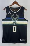 NBA Men 2021 Milwaukee Bucks Black #0 LILLARD Jersey High Quality Name and Number Print
