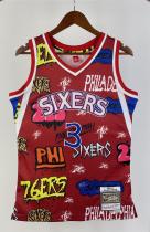NBA Men 1996-97 Philadelphia 76ers Red #3 IVERSON Swingman Jersey