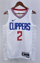 NBA Season 2023 Men Los Angeles Clippers White #2 LEONARD Jersey High Quality Name and Number Print