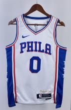 NBA Men 2023 Philadelphia 76ers White #0 MAXEY Swingman Jersey