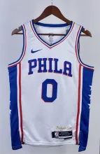 NBA Men 2023 Philadelphia 76ers White #0 MAXEY Swingman Jersey